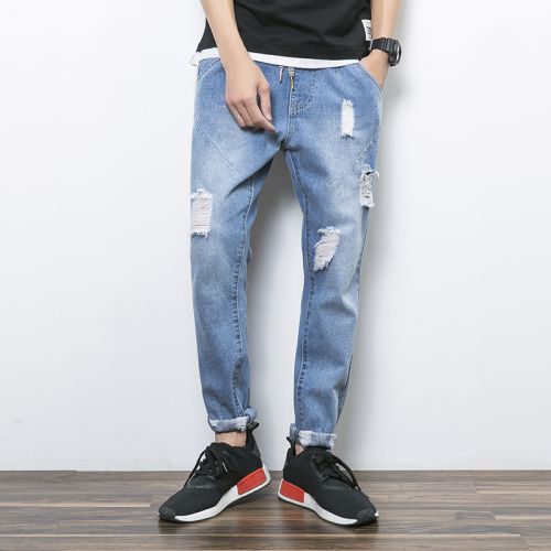 Jeans pour adolescent pieds Slim SCARSAKE Le coton, la rayonne viscose de fibres polyester Quatre saisons - Ref 1483956