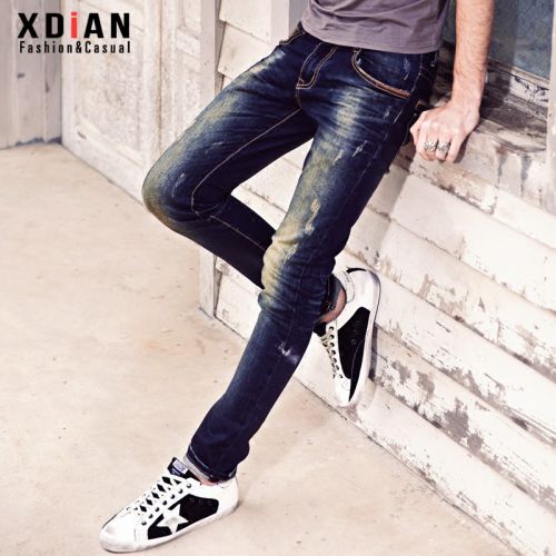 Jeans pour jeunesse pieds Slim XDIAN Coton, de fibres polyester viscose rayonne polyuréthane élastique fibre spandex Quatre saisons - Ref 1484326