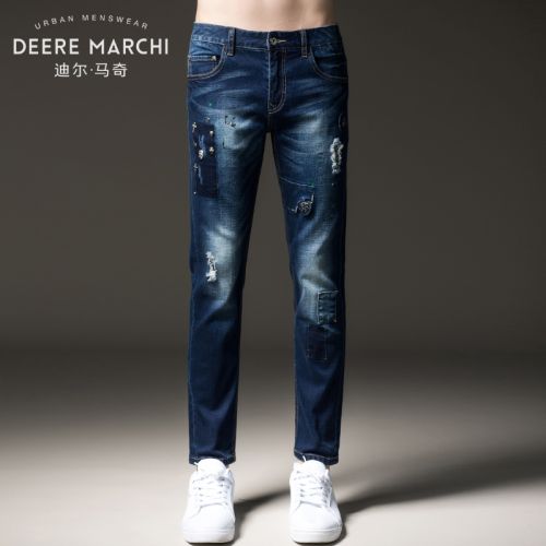 Jeans pour jeunesse coupe droite DEERE MARCHI en coton automne - Ref 1485511