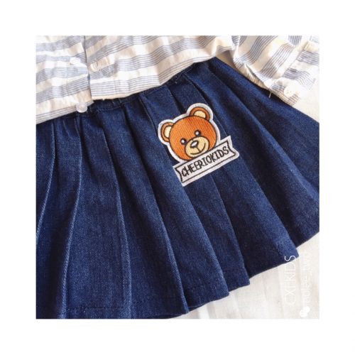 Jupe pour fille CXI KIDS en coton denim - Ref 2049280