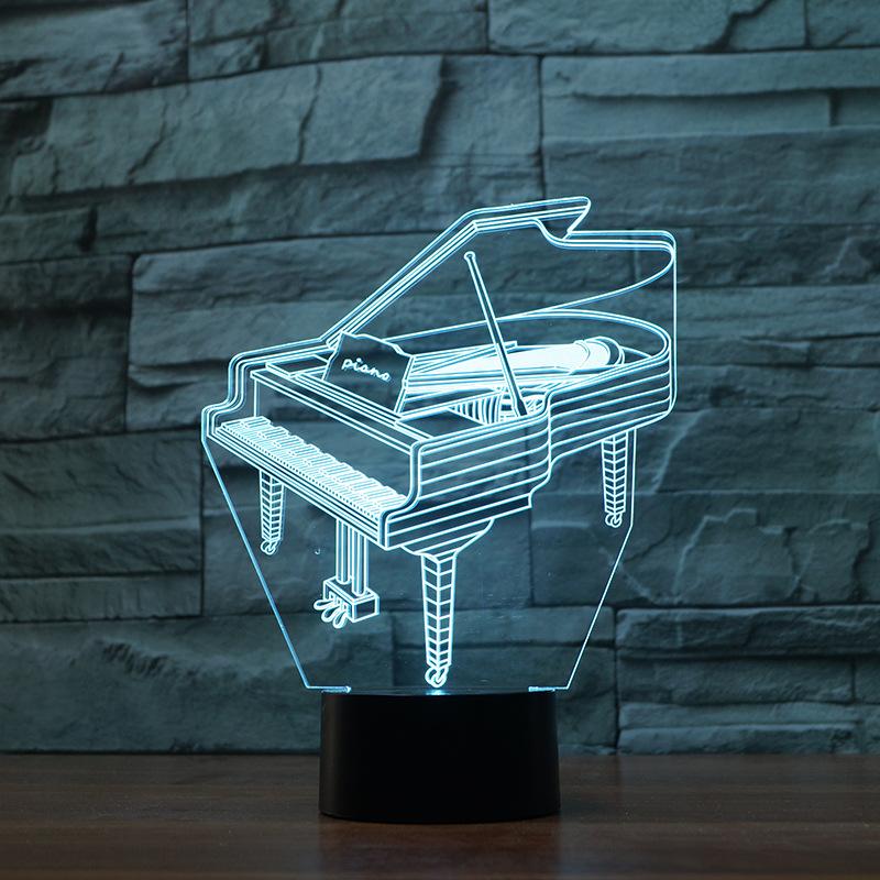Lampe LED 3D en forme de Piano - Ref 3424161