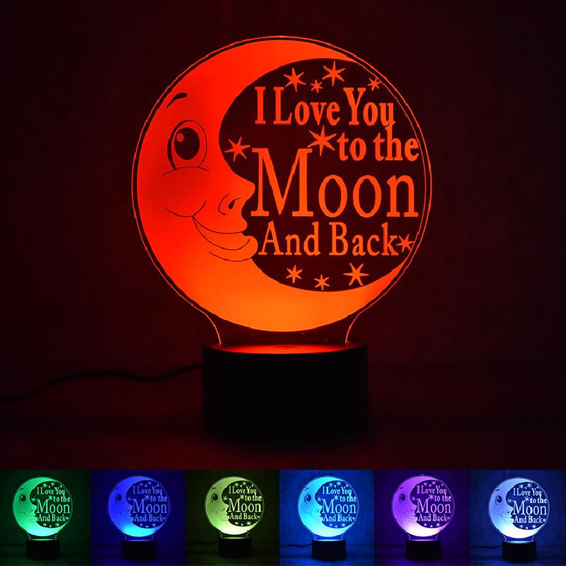 Lampe LED de chevet 3D Love Moon - Ref 3424150