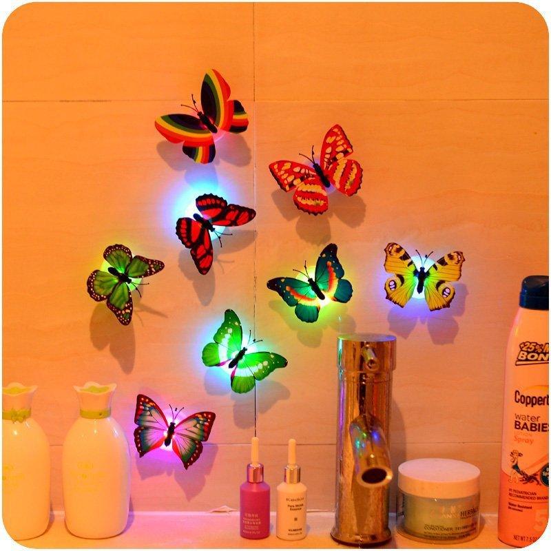 Lampe Led décoratif 10 papillons colorés - Ref 3425421
