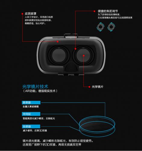 Lunettes VR ou 3D en résine - Rouge et bleu rouge lunettes vert Ref 1231702