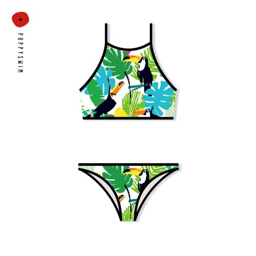 Maillot de bain pour femme POPPYSWIM en Spandex Polyester - Ref 3030226