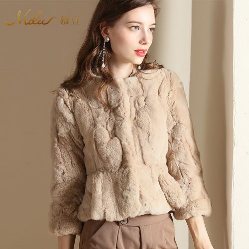Manteau de fourrure femme MULEE en Poils lapin rex - Ref 3172639