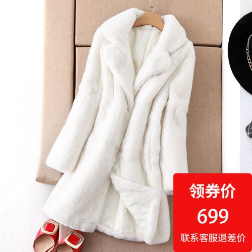 Manteau de fourrure femme en Poils lapin rex - Ref 3172780