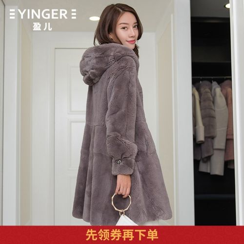 Manteau de fourrure femme en Poils lapin rex - Ref 3172788