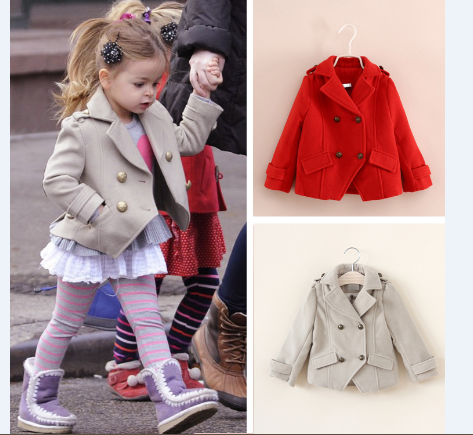 Manteau pour fille en laine - Ref 2162459