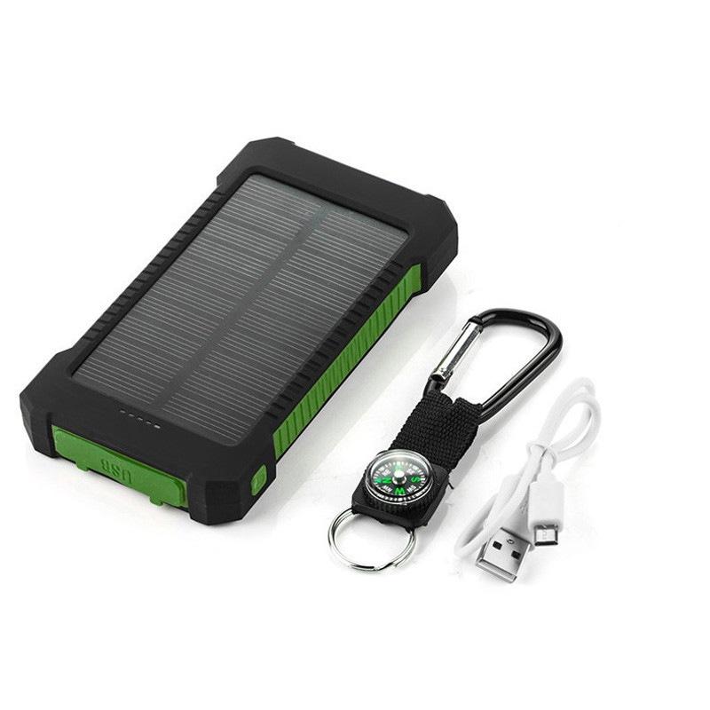 Mini chargeur solaire 5V - 4000 ou 8000 mAh - 2 sorties USB - Ref 3423797