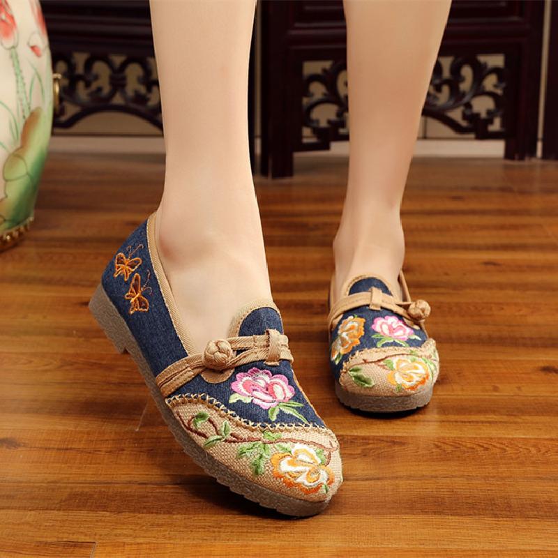 Mocassins femme BRODERIE FUXIANG en Tendon de boeuf - Ref 3347752