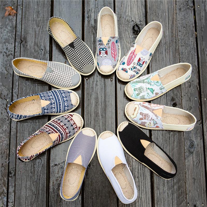 Mocassins femme en lin - Ref 3440413