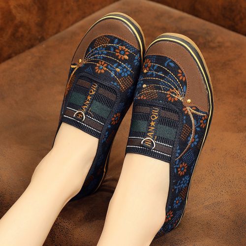 Mocassins femme en denim - Ref 3440429