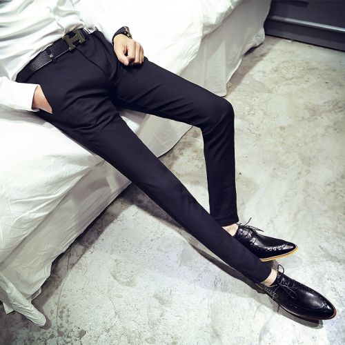 Pantalon Slim-type pour jeunesse de coton, polyéthylène téréphtalate PET polyuréthane élastique fibreux spandex printemps - Ref 1465726