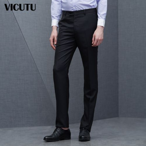 Pantalon droit VICUTU laine soie pour printemps - Ref 1466000
