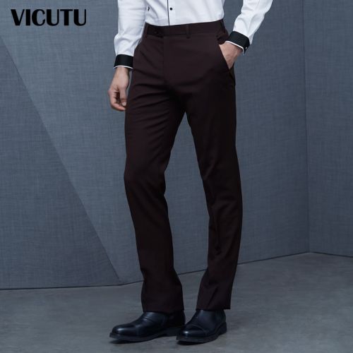 Pantalon droit VICUTU en laine pour printemps - Ref 1466995