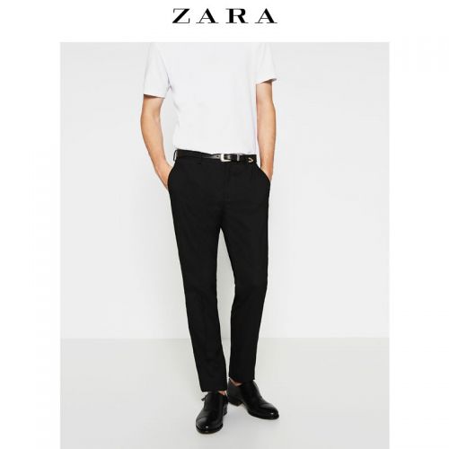 Pantalon Slim-type pour jeunesse ZARA fibre de polyester fibres viscose rayonne polyuréthane élastique spandex automne - Ref 1467370