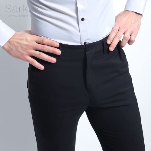 Pantalon Slim-type pour jeunesse SARKSO fibre de polyester fibres viscose rayonne polyuréthane élastique spandex été - Ref 1467515