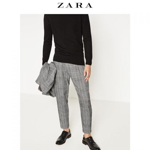 Pantalon droit pour jeunesse ZARA fibre de polyester fibres viscose rayonne polyuréthane élastique spandex automne - Ref 1468263