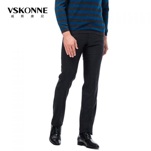 Pantalon droit VSKONNE Laine cachemire fibre élastique de polyuréthane spandex pour automne - Ref 1468893