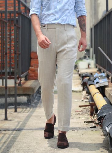 Pantalon Slim-type pour adolescent en chanvre été - Ref 1469924