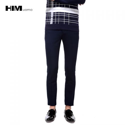 Pantalon Slim-type pour jeunesse HIM UOMO de fibres viscose polyester, rayonne polyuréthane élastique fibreux spandex automne - Ref 1470495