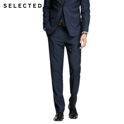 Pantalon Slim-type pour jeunesse SELECTED fibre de polyester fibres viscose rayonne laine hiver - Ref 1470834