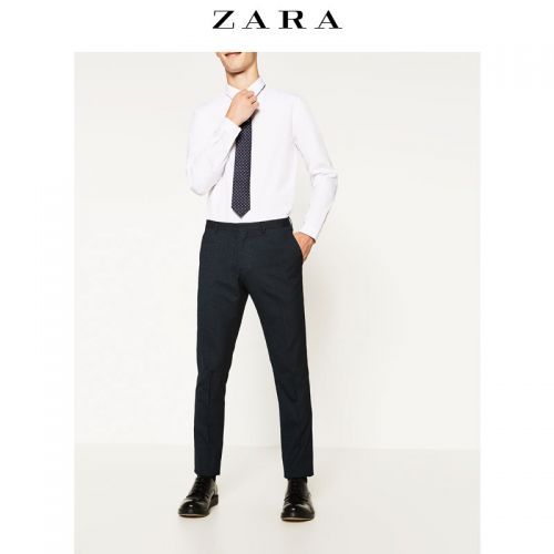 Pantalon droit pour jeunesse ZARA fibre de polyester fibres viscose rayonne polyuréthane élastique spandex automne - Ref 1471171