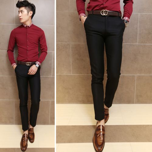 Pantalon Slim-type pour adolescent en coton printemps - Ref 1472085