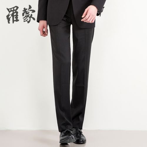 Pantalon droit ROMON fibre de polyester laine fibres viscose rayonne polyuréthane élastique spandex pour printemps - Ref 1486142
