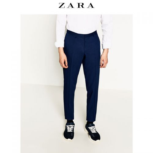 Pantalon droit pour jeunesse ZARA fibre de polyester fibres viscose rayonne polyuréthane élastique spandex automne - Ref 1486447