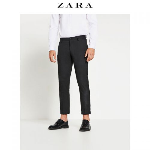 Pantalon Slim-type pour jeunesse ZARA fibre de polyester fibres viscose rayonne polyuréthane élastique spandex automne - Ref 1486454