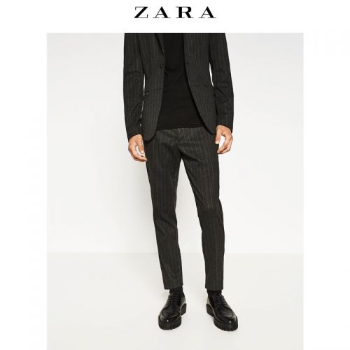 Pantalon droit pour adolescent ZARA fibre de polyester fibres viscose rayonne polyuréthane élastique spandex automne - Ref 1486466