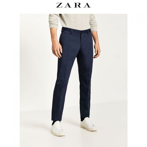 Pantalon Slim-type pour jeunesse ZARA fibre de polyester fibres viscose rayonne polyuréthane élastique spandex automne - Ref 1486478