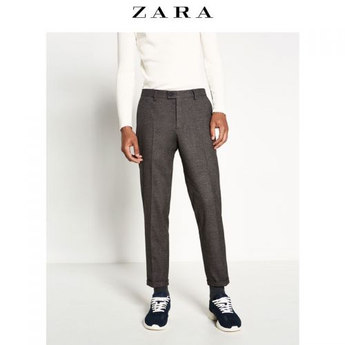 Pantalon Slim-type pour jeunesse ZARA fibre de polyester fibres viscose rayonne polyuréthane élastique spandex automne - Ref 1486490