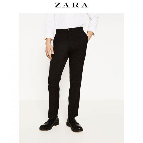 Pantalon droit pour adolescent ZARA Fibre de polyester fibres viscose rayonne automne - Ref 1486495