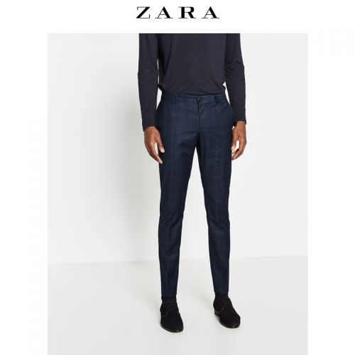 Pantalon Slim-type pour jeunesse ZARA fibre de polyester fibres viscose rayonne polyuréthane élastique spandex automne - Ref 1486502