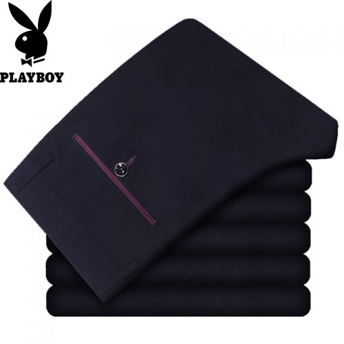 Pantalon Slim-type pour jeunesse PLAYBOY fibre de polyester fibres viscose rayonne polyuréthane élastique spandex printemps - Ref 1486981