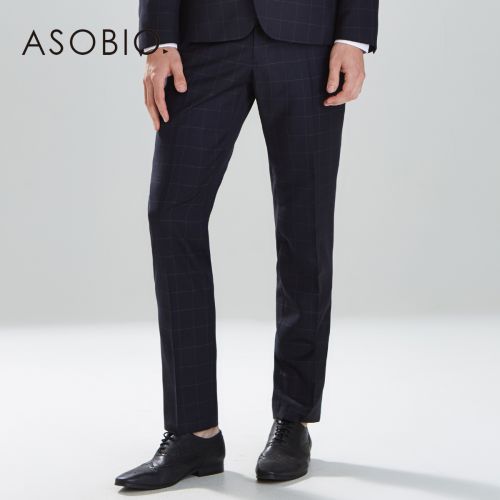 Pantalon Slim-type ASOBIO de fibres viscose polyester, rayonne pour automne - Ref 1487390