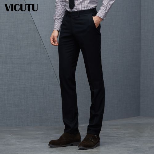 Pantalon droit VICUTU Laine fibre polyester soie du mûrier pour automne - Ref 1487606