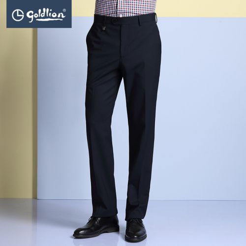 Pantalon droit GOLDLION Laine fibre polyester pour printemps - Ref 1488009