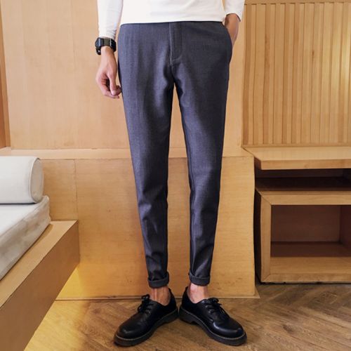 Pantalon Slim-type pour adolescent Fibre de polyester fibres viscose rayonne polyuréthane élastique fibreux spandex automne - Ref 1489560