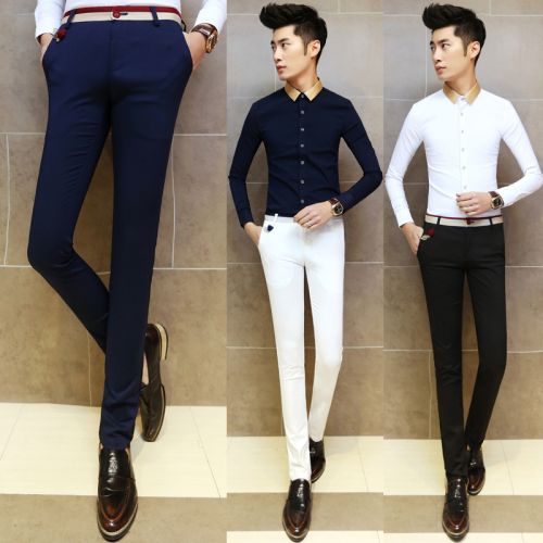 Pantalon Slim-type pour adolescent en coton automne - Ref 1490481