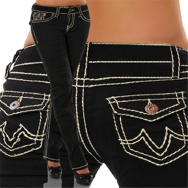 Pantalon Jeans pour femme droit 9 couleurs S-5XL - Ref 3431046