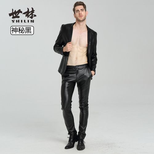 Pantalon cuir homme serré pour jeunesse PU automne - Ref 1476932