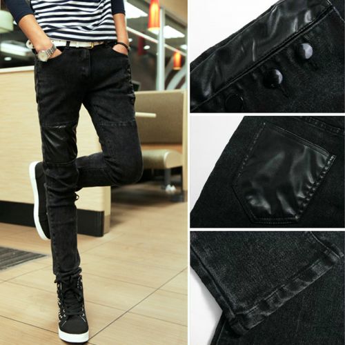 Pantalon cuir homme serré pour adolescent automne - Ref 1476960