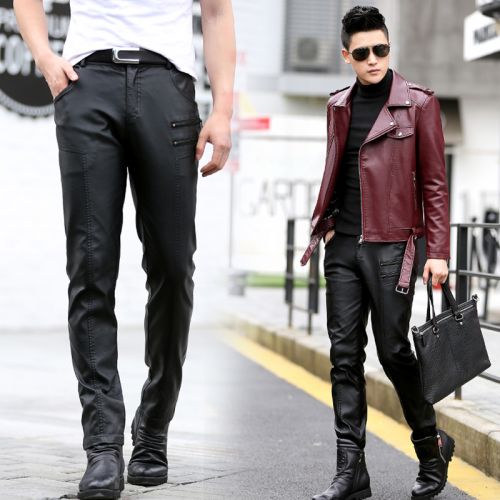Pantalon cuir homme serré pour jeunesse PU automne - Ref 1477037