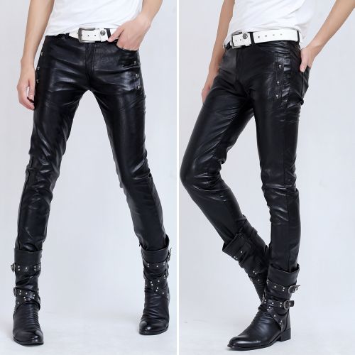 Pantalon cuir homme serré pour adolescent automne - Ref 1477052