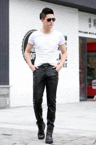 Pantalon cuir homme droit pour jeunesse Peau de mouton automne - Ref 1477069