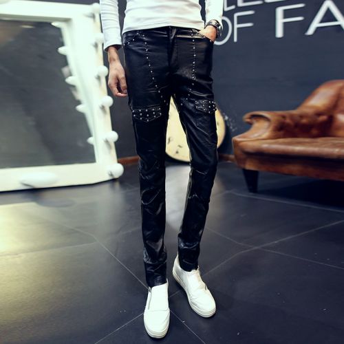 Pantalon cuir homme serré pour jeunesse hiver - Ref 1477093